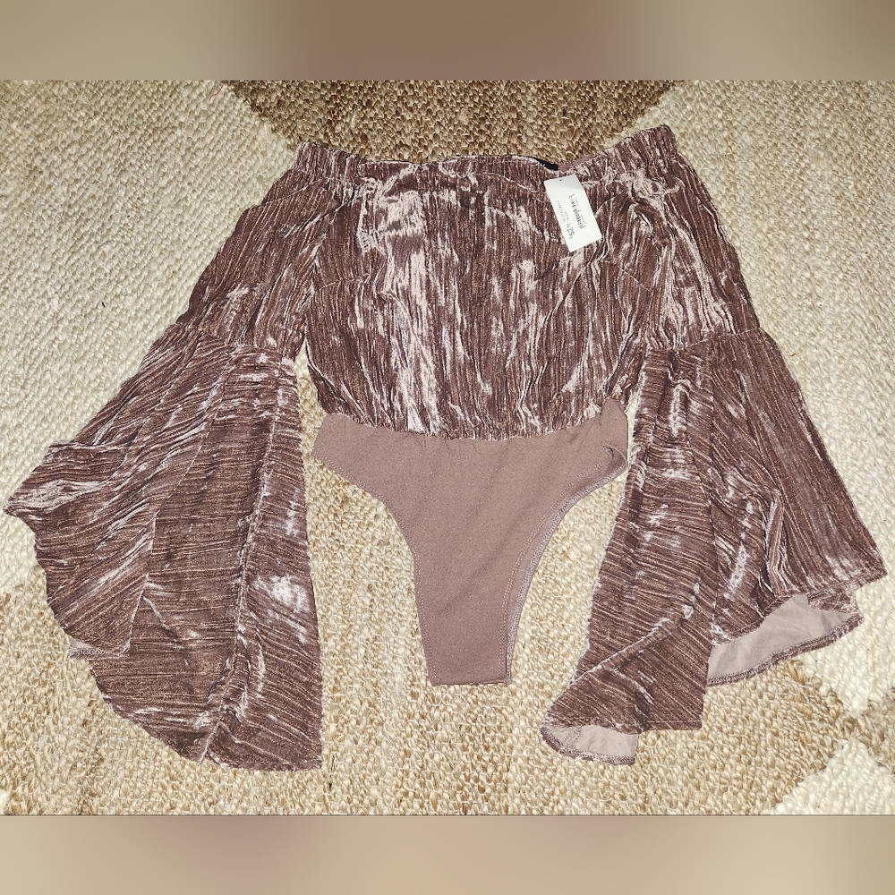 NWT Crushed Velvet Bodysuit